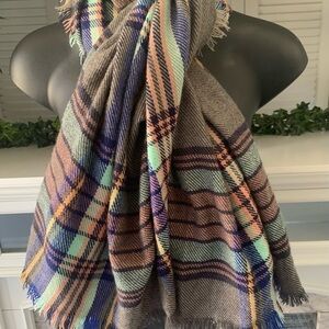 Plaid soft winter Scarf wrap throw career work one Size